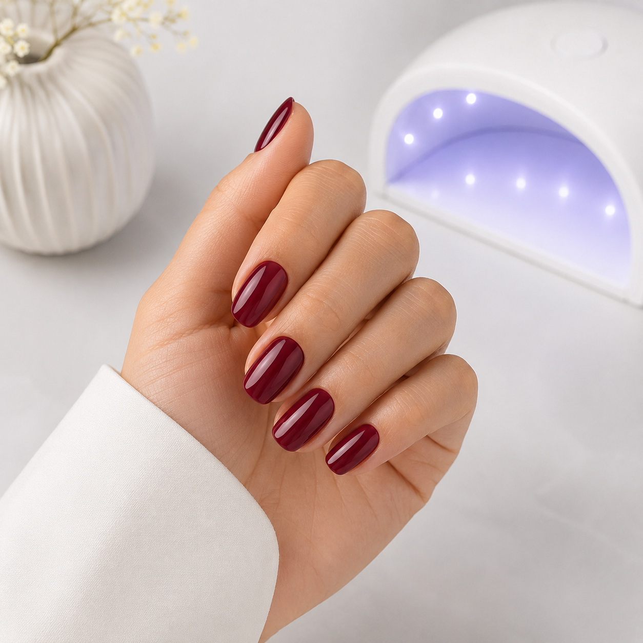 Finished at-home gel manicure