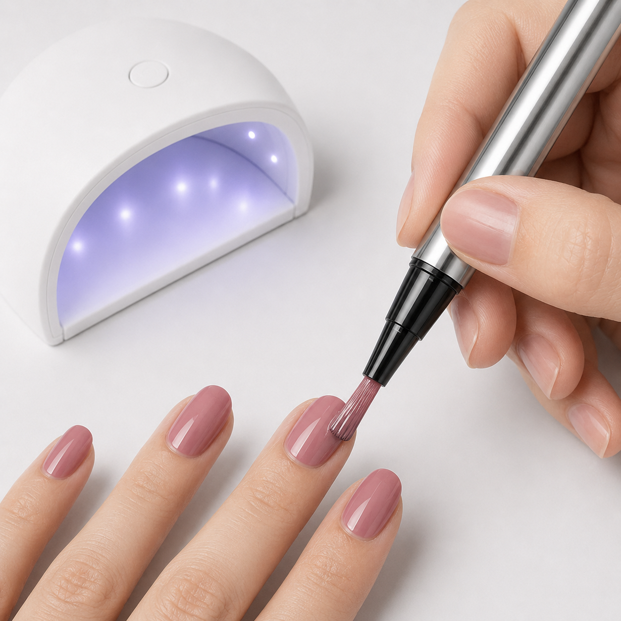 Applying a ByBeautiq gel pen to a nail